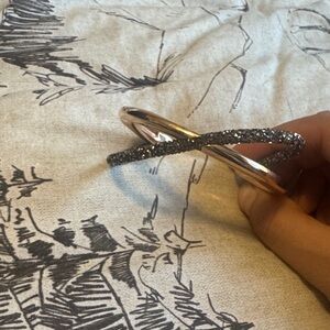 Rose Gold and Black Glitter Bangle